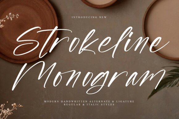 Strokeline Monogram: Elevate Your Handmade Brand with Modern Script Typography