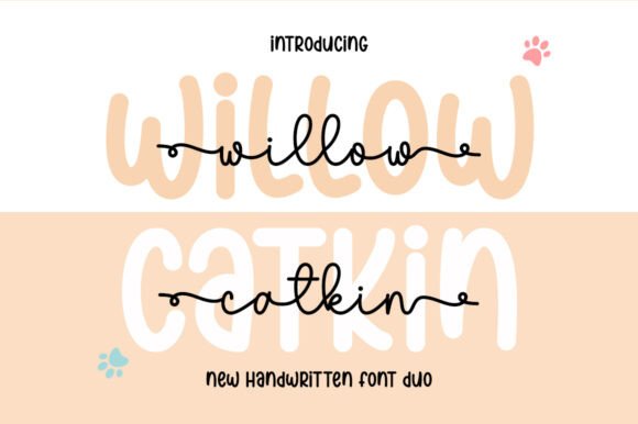 Willow Catkin Duo: A Romantic Script Font for Editorial Design